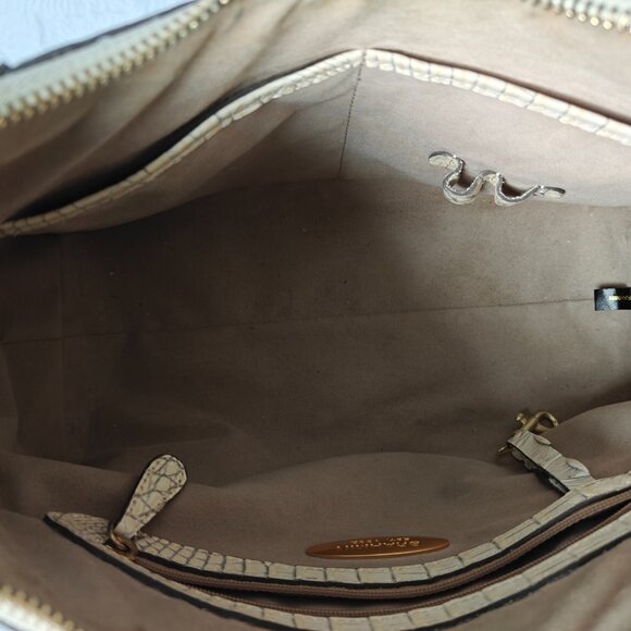 BRAHMIN Crocodile-embossed Leather Hobo Bag Single Strap Cream - Picture 7 of 16